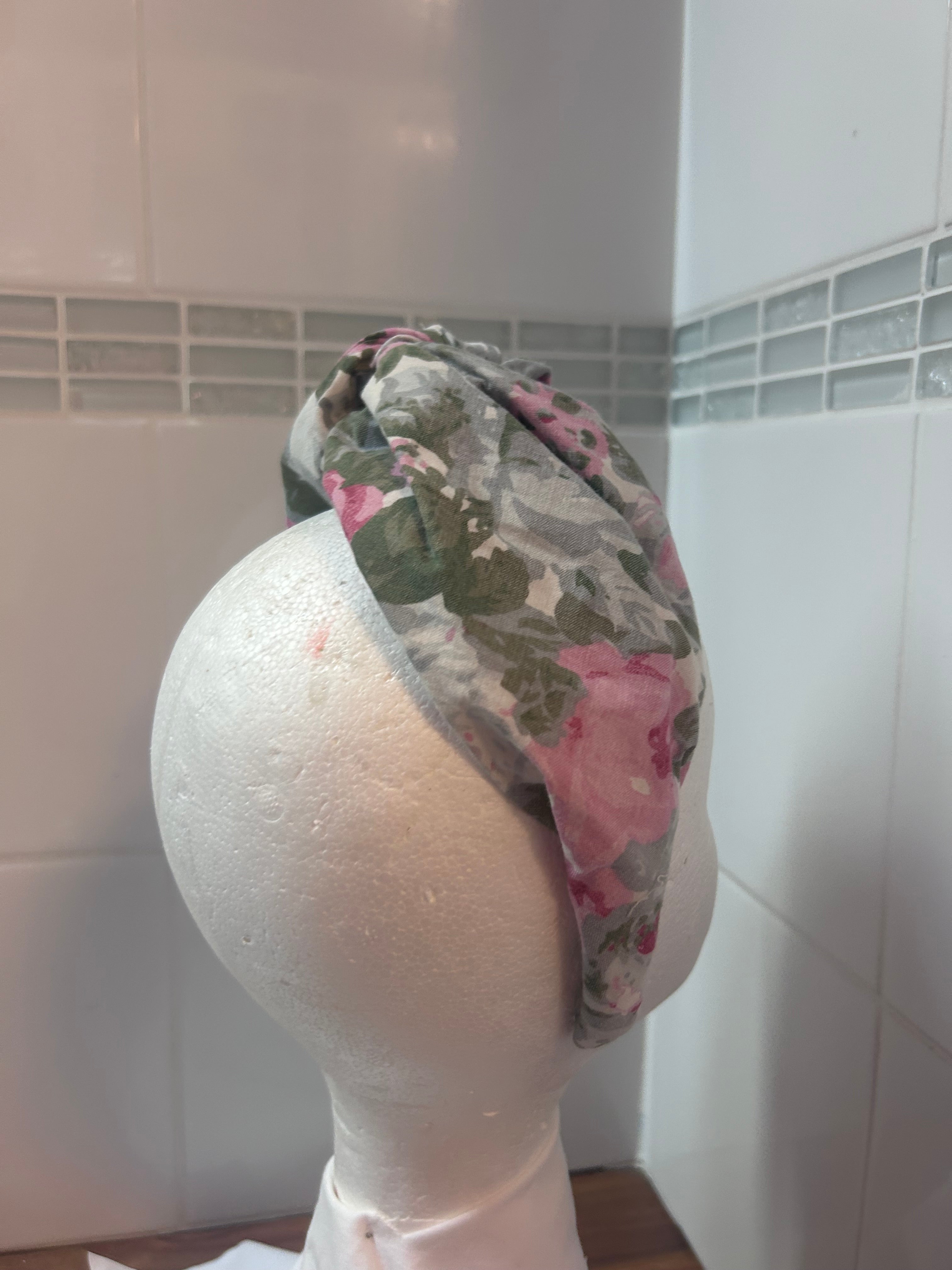 Turban Headband antique floral 🤍🩷💚