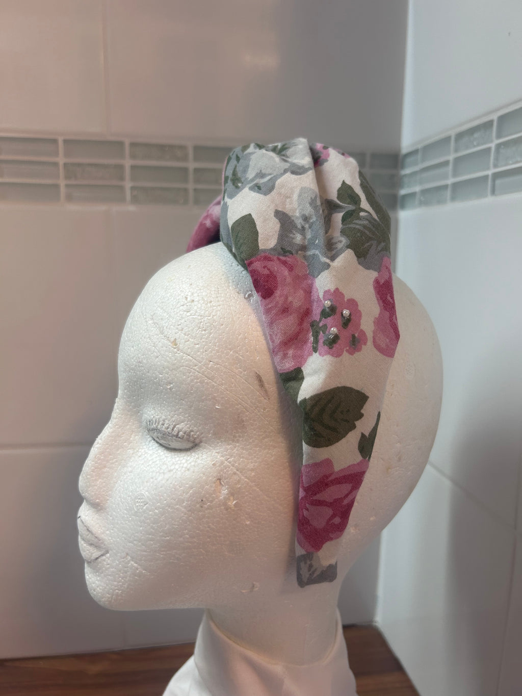 Turban Headband antique floral 🤍🩷💚