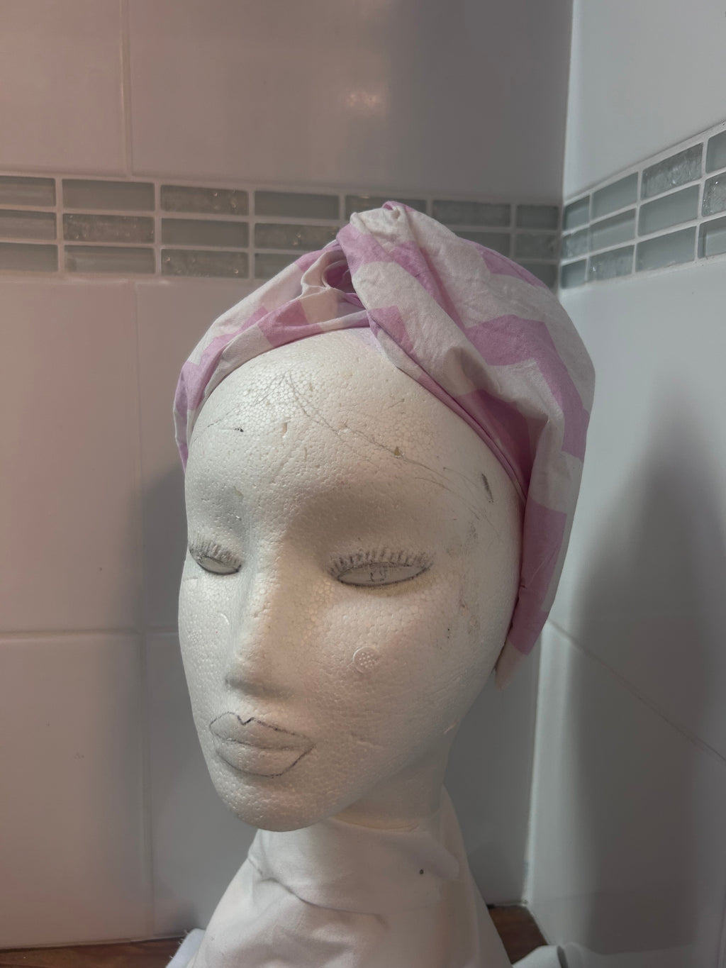 Turban Headband Candy Musk pink zigzag