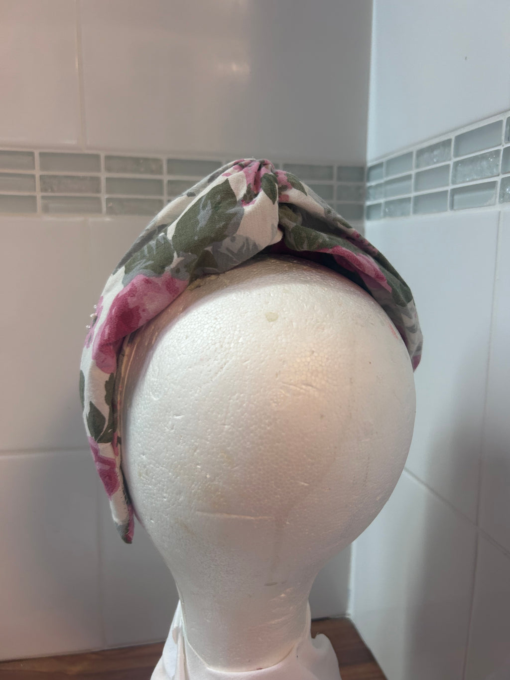 Turban Headband antique floral 🤍🩷💚