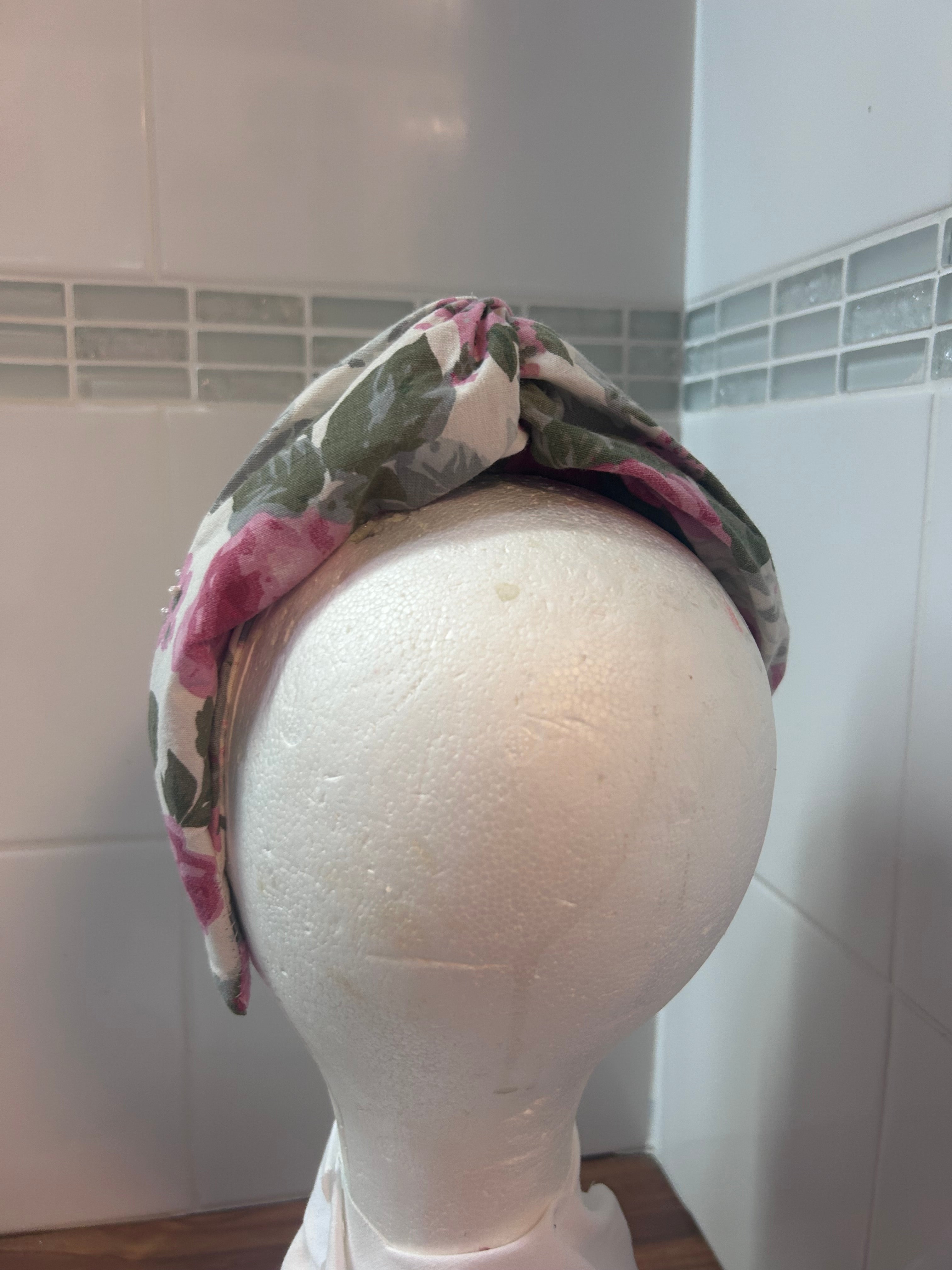 Turban Headband antique floral 🤍🩷💚