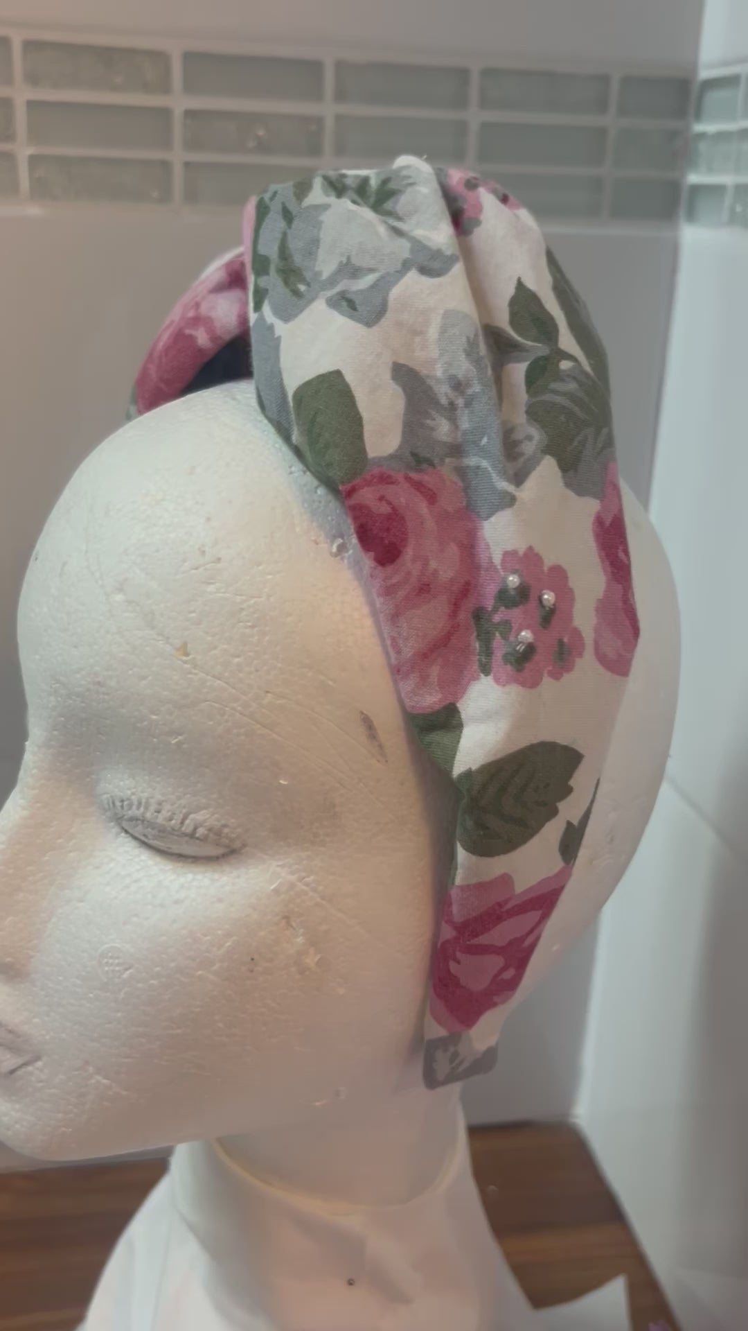 Turban Headband antique floral 🤍🩷💚