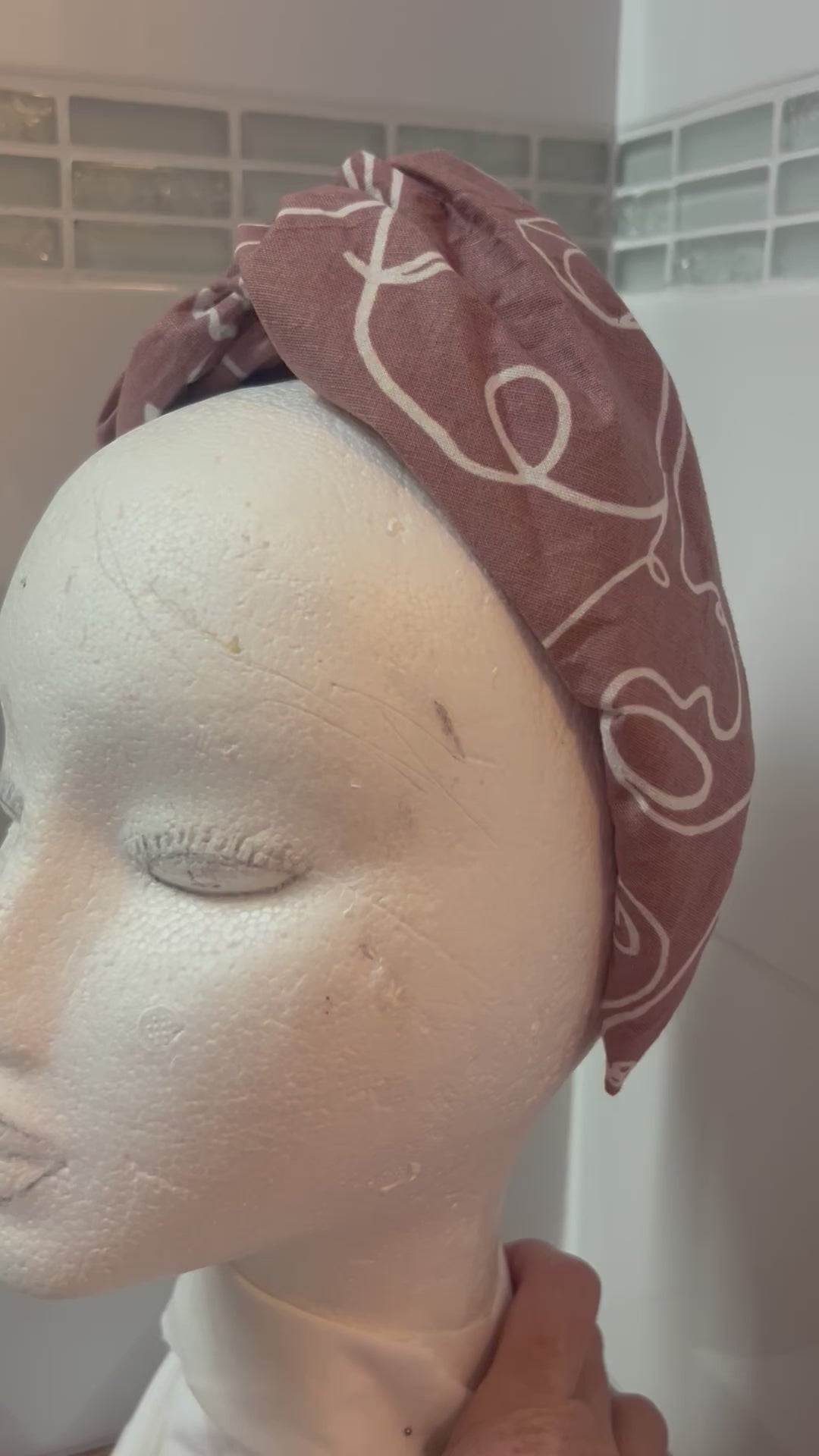 Turban Headband rouge squiggle 👛🤍